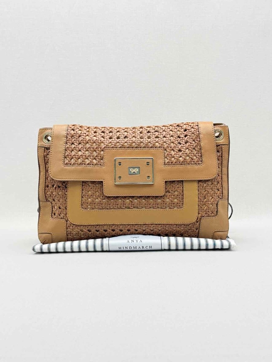 Pre - loved ANYA HINDMARCH Brown Clutch at Reems Closet