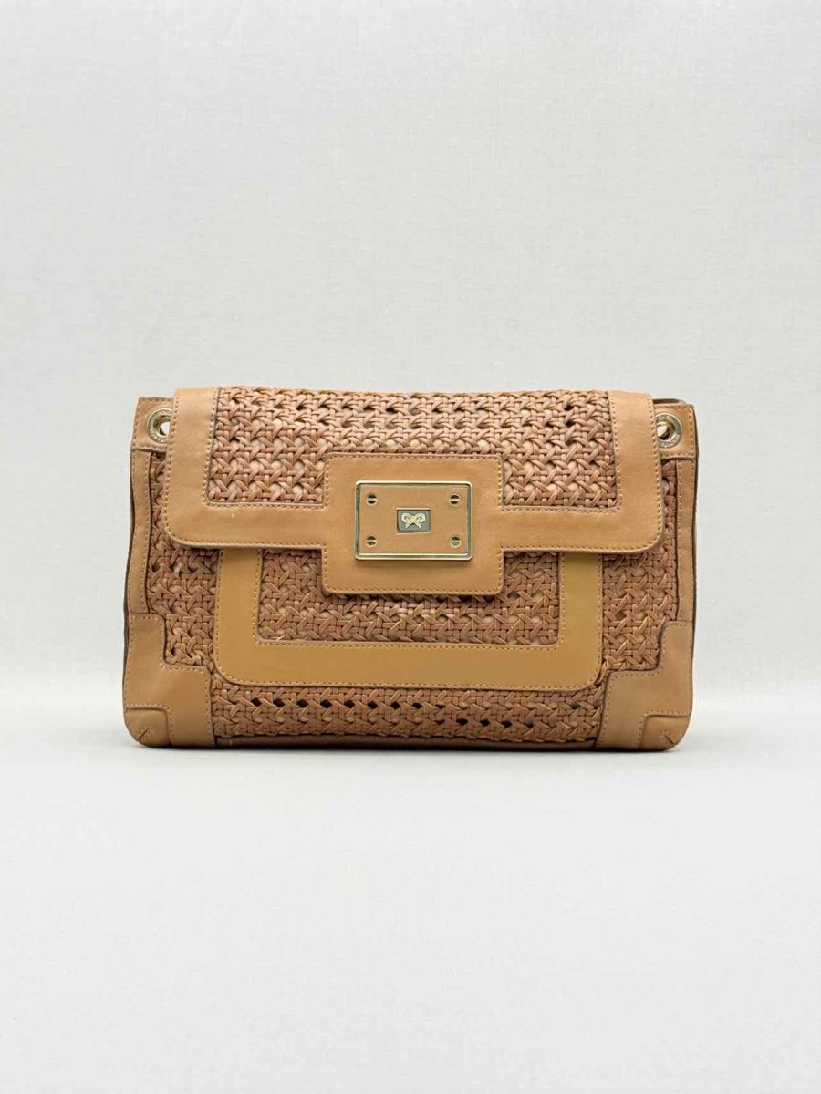 Pre - loved ANYA HINDMARCH Brown Clutch at Reems Closet