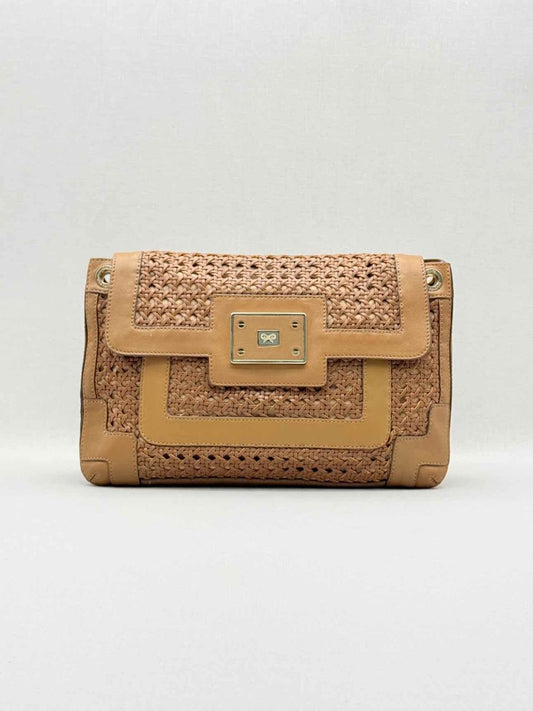 Pre - loved ANYA HINDMARCH Brown Clutch at Reems Closet