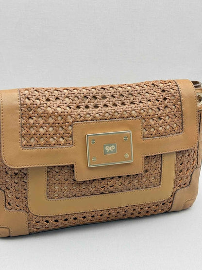 Pre - loved ANYA HINDMARCH Brown Clutch at Reems Closet