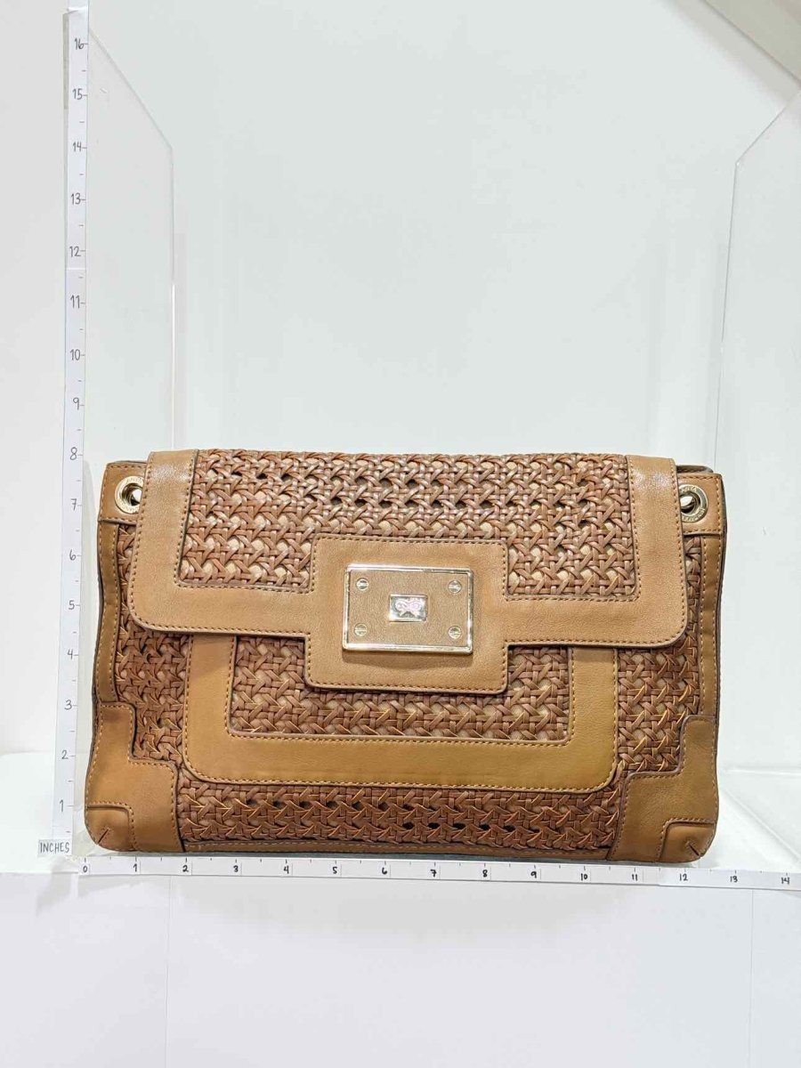 Pre - loved ANYA HINDMARCH Brown Clutch at Reems Closet