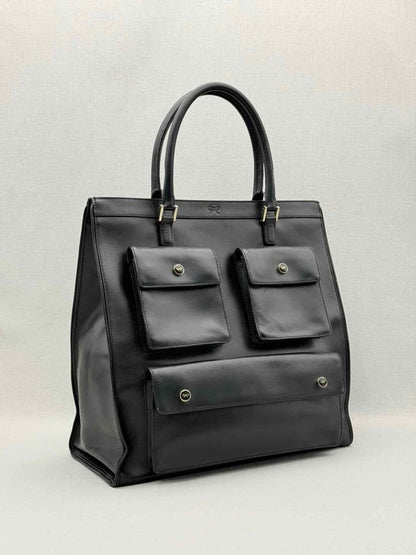 Pre-loved ANYA HINDMARCH Vintage Black Tote Bag at Reems Closet