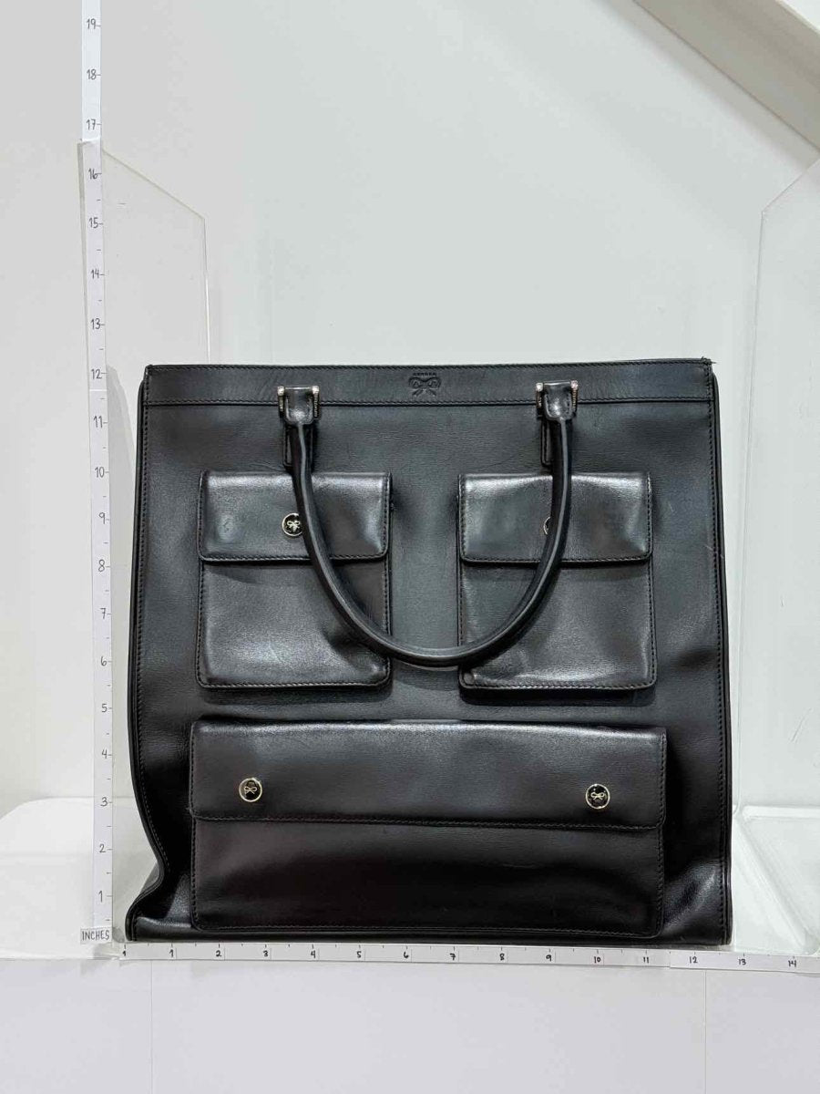Pre-loved ANYA HINDMARCH Vintage Black Tote Bag at Reems Closet