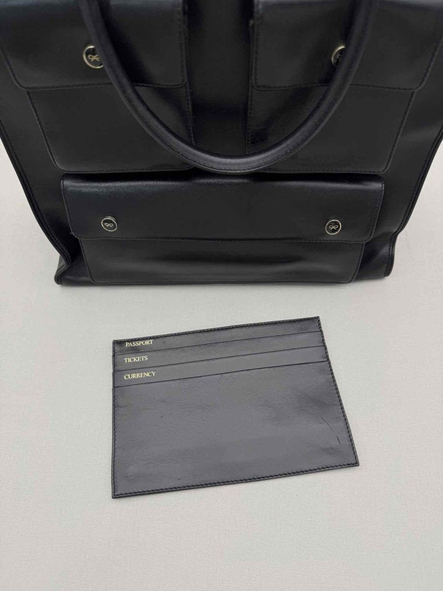 Pre-loved ANYA HINDMARCH Vintage Black Tote Bag at Reems Closet