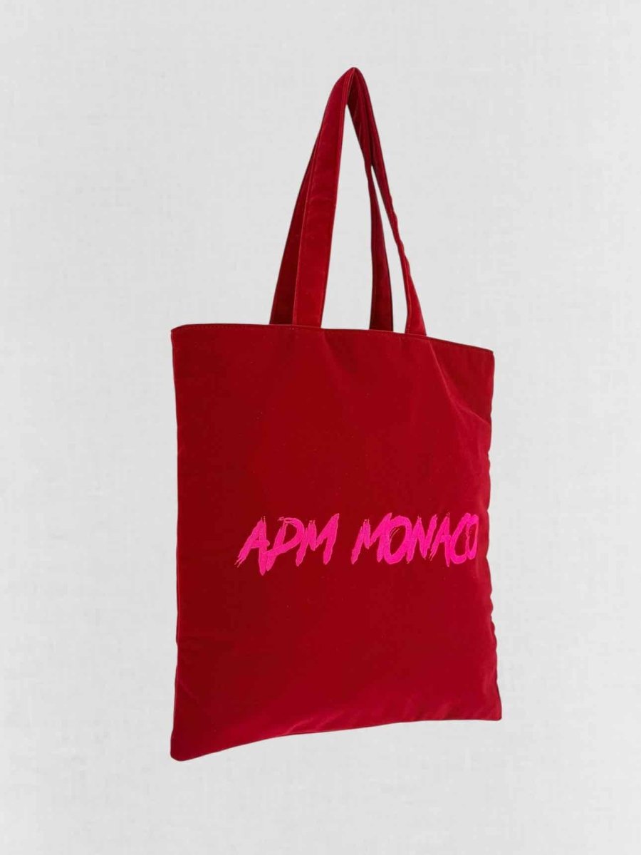 Pre - loved APM MONACO Red Snake Print Tote Bag at Reems Closet