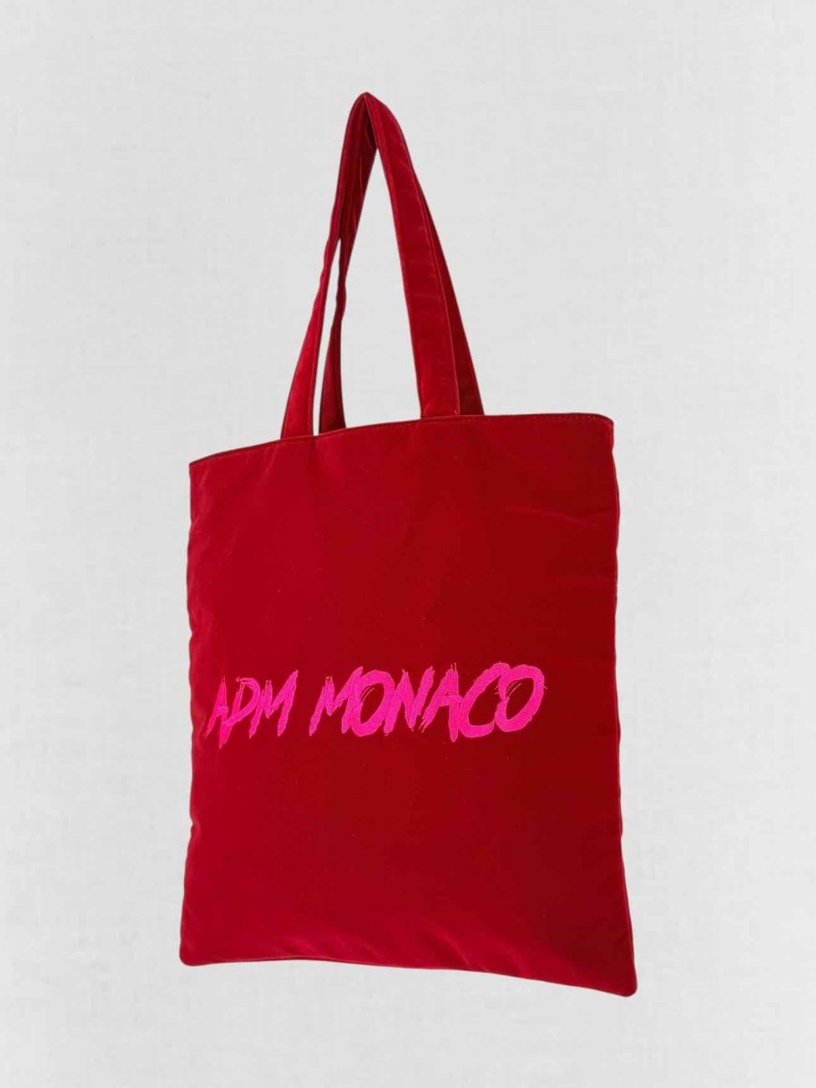 Pre - loved APM MONACO Red Snake Print Tote Bag at Reems Closet