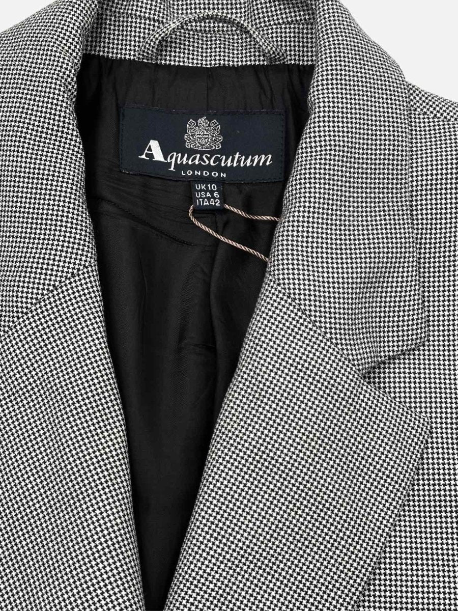 Pre - loved AQUASCUTUM Tailored Black & White Jacket & Pants Outfit at Reems Closet