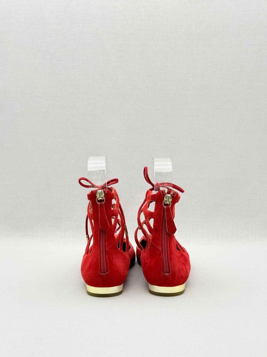 Pre - loved AQUAZZURA Belgravia Red Size EU 38 Flats at Reems Closet