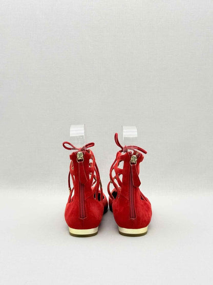 Pre - loved AQUAZZURA Belgravia Red Size EU 38 Flats at Reems Closet
