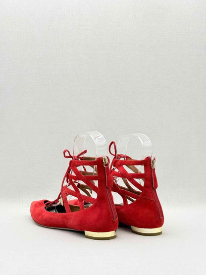 Pre - loved AQUAZZURA Belgravia Red Size EU 38 Flats at Reems Closet