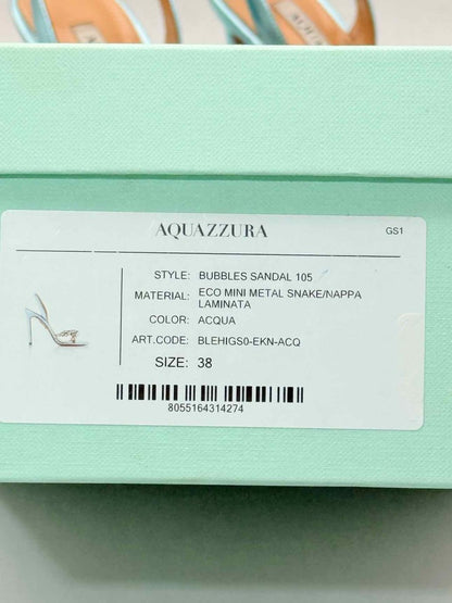 Pre - loved AQUAZZURA Bubbles Aqua Size EU 38 Slingbacks at Reems Closet