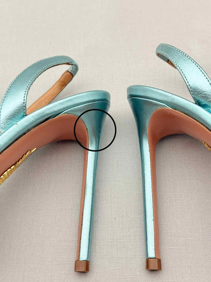Pre - loved AQUAZZURA Bubbles Aqua Size EU 38 Slingbacks at Reems Closet