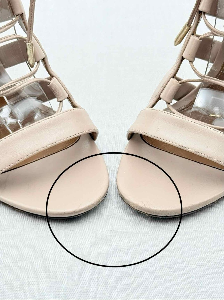 Pre - loved AQUAZZURA Gladiator Beige Size EU 38.5 Heeled Sandals at Reems Closet