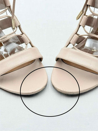 Pre - loved AQUAZZURA Gladiator Beige Size EU 38.5 Heeled Sandals at Reems Closet