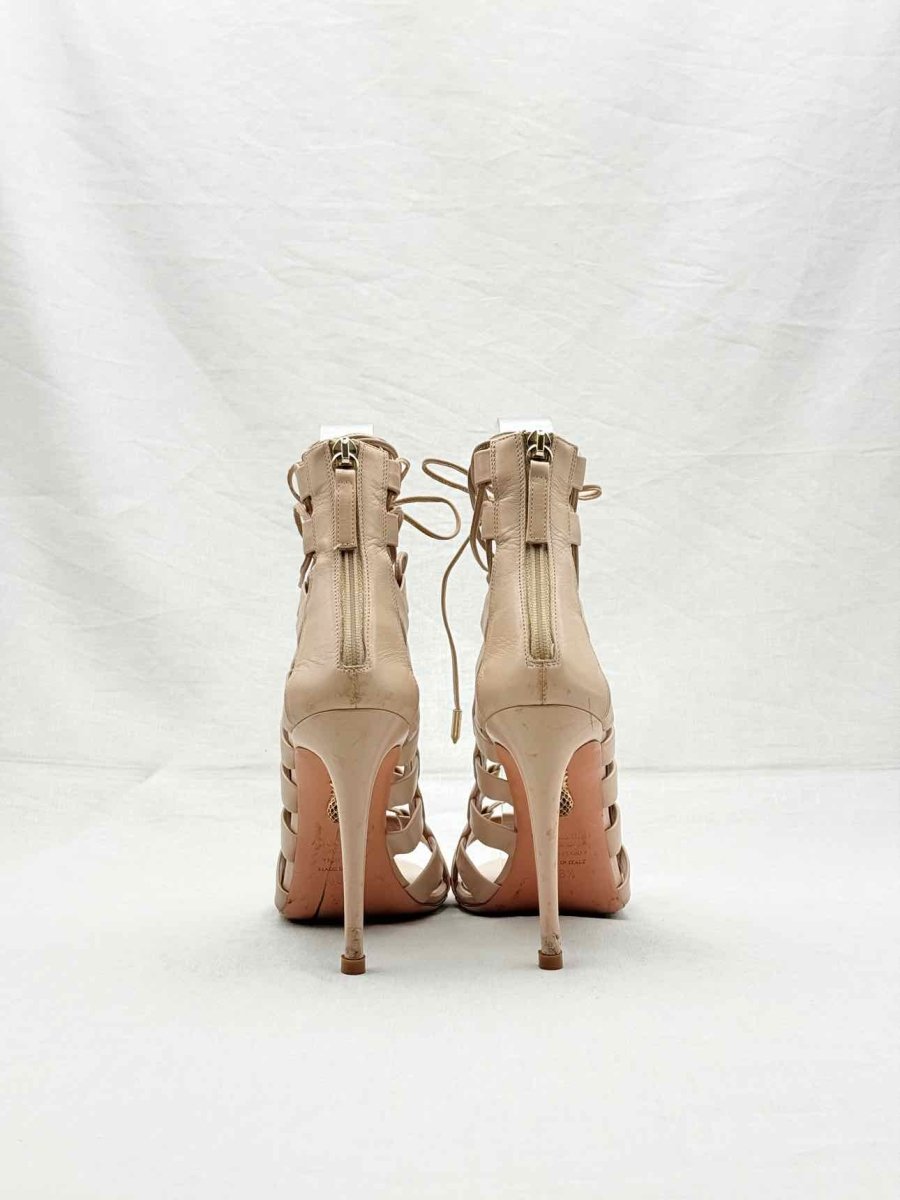 Pre - loved AQUAZZURA Gladiator Beige Size EU 38.5 Heeled Sandals at Reems Closet