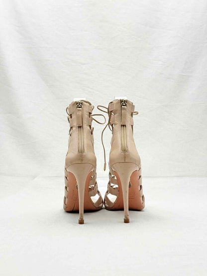 Pre - loved AQUAZZURA Gladiator Beige Size EU 38.5 Heeled Sandals at Reems Closet