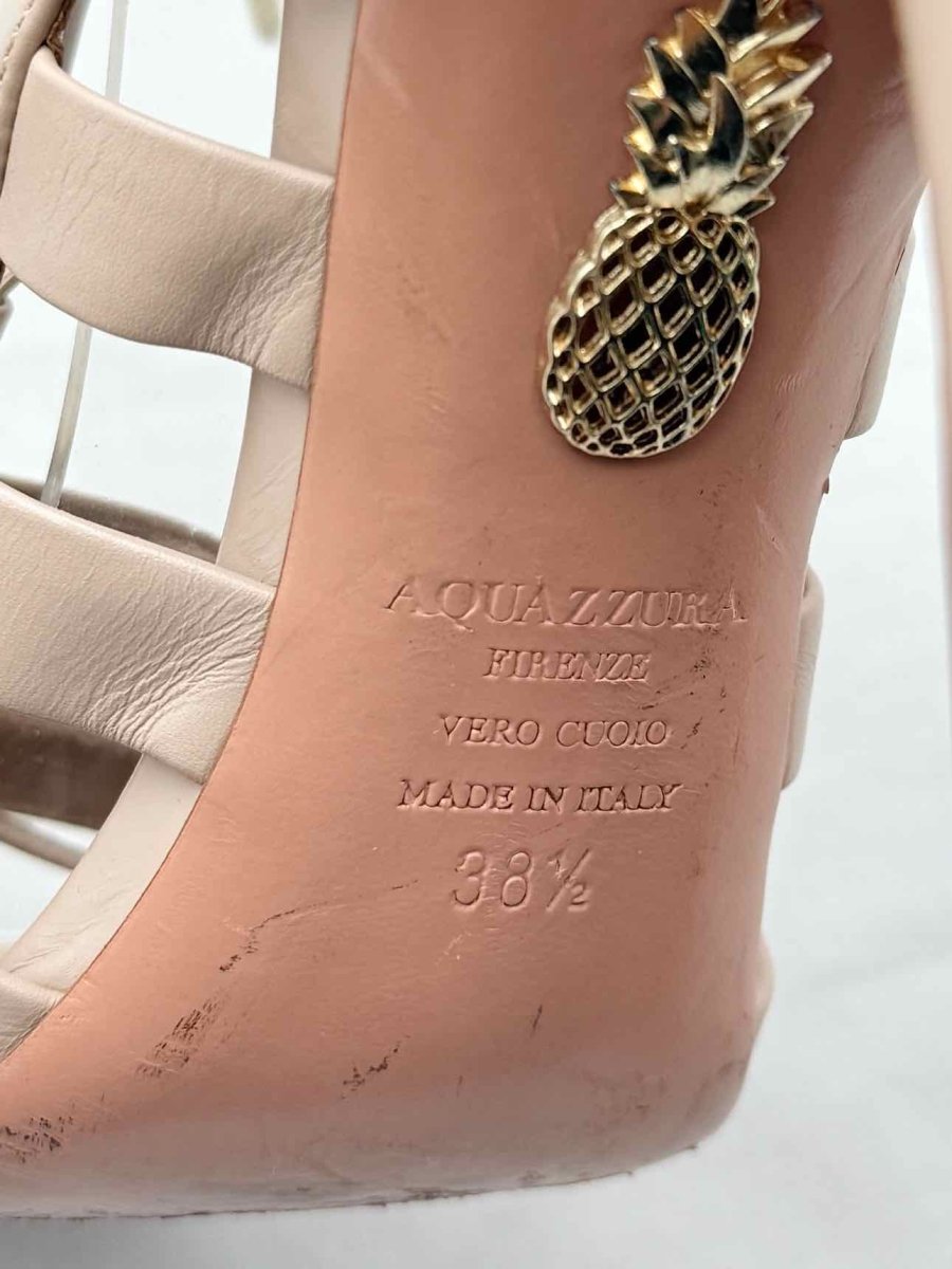 Pre - loved AQUAZZURA Gladiator Beige Size EU 38.5 Heeled Sandals at Reems Closet
