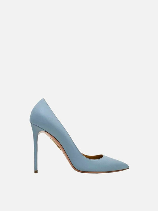 Pre-loved AQUAZZURA Pointed Toe Pale Blue Pumps from Reems Closet