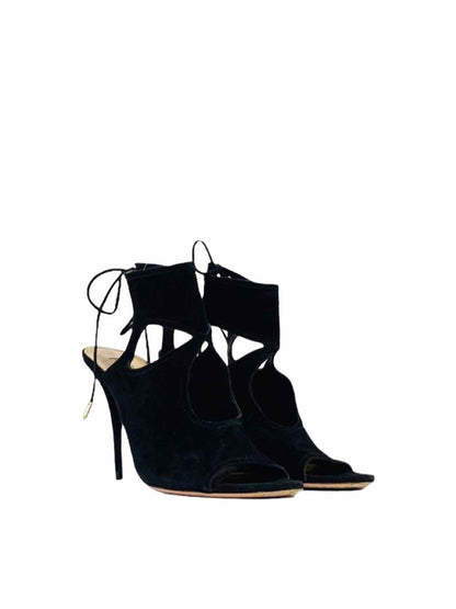 Pre - loved AQUAZZURA Sexy Thing Black Booties at Reems Closet