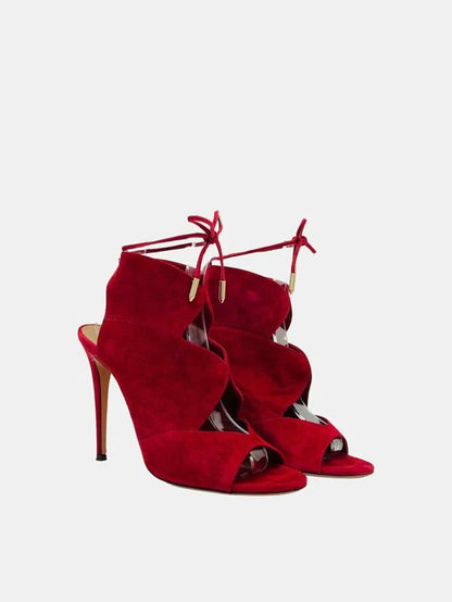 Pre - loved AQUAZZURA Sexy Thing Red Heeled Shoes at Reems Closet