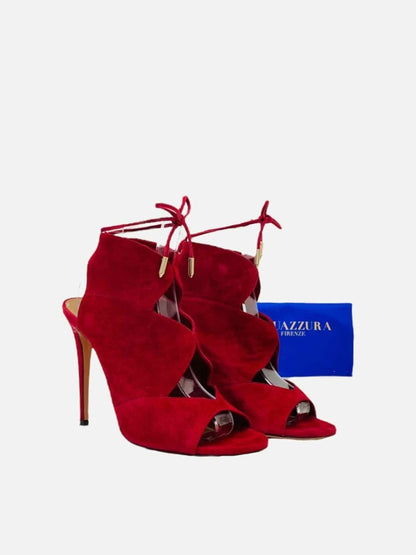 Pre - loved AQUAZZURA Sexy Thing Red Heeled Shoes at Reems Closet