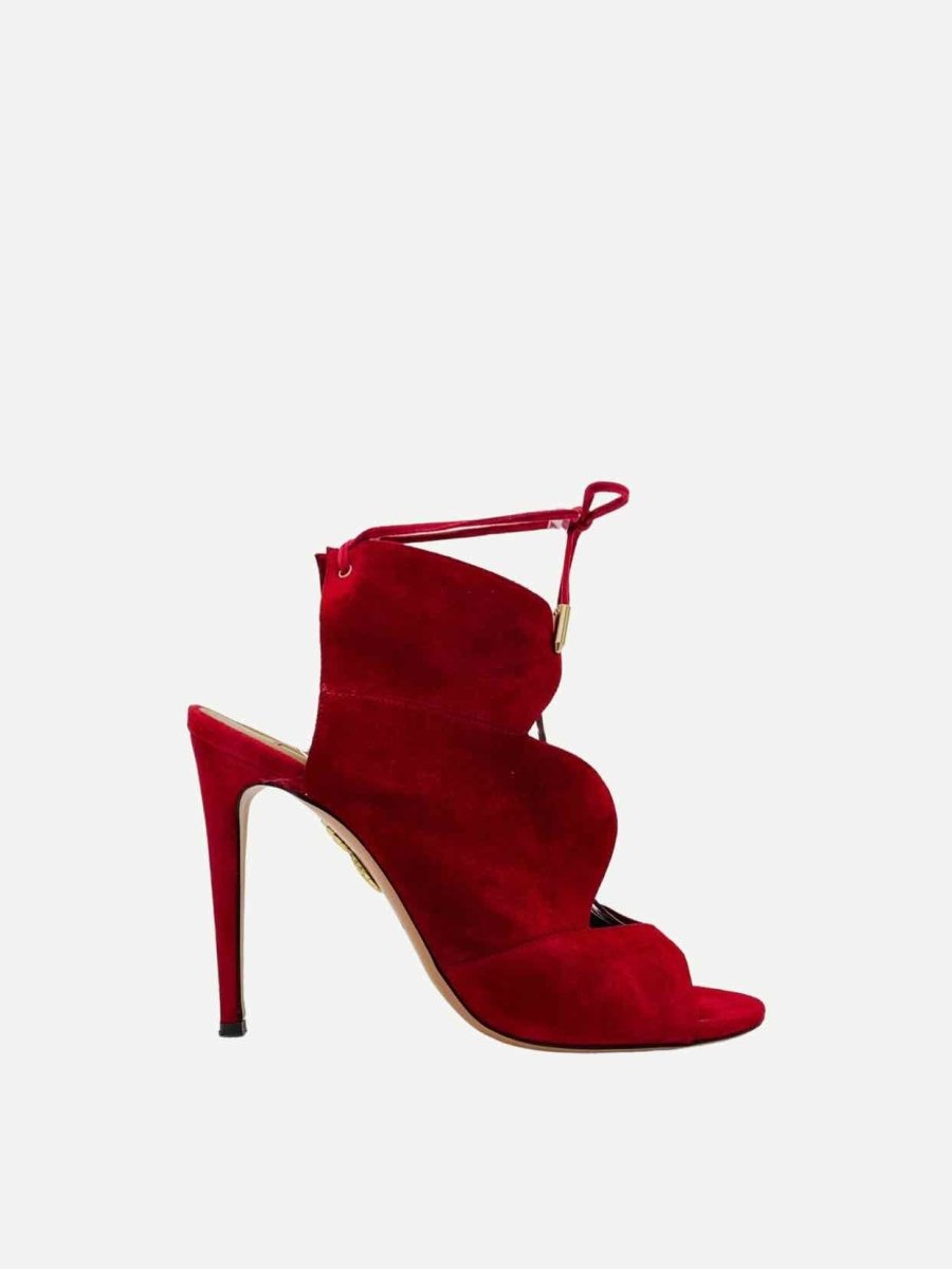 Pre - loved AQUAZZURA Sexy Thing Red Heeled Shoes at Reems Closet