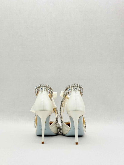 Pre-loved AQUAZZURA Stella Jeweled Bridle White Size EU 35 Pumps at Reems Closet