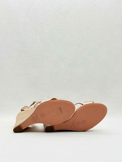 Pre - loved AQUAZZURA Sundance Rose Gold Size EU 38.5 Wedges at Reems Closet