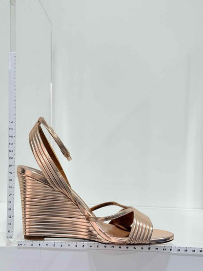 Pre - loved AQUAZZURA Sundance Rose Gold Size EU 38.5 Wedges at Reems Closet