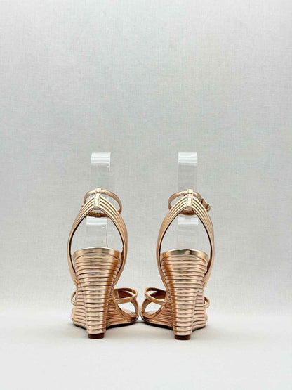 Pre - loved AQUAZZURA Sundance Rose Gold Size EU 38.5 Wedges at Reems Closet