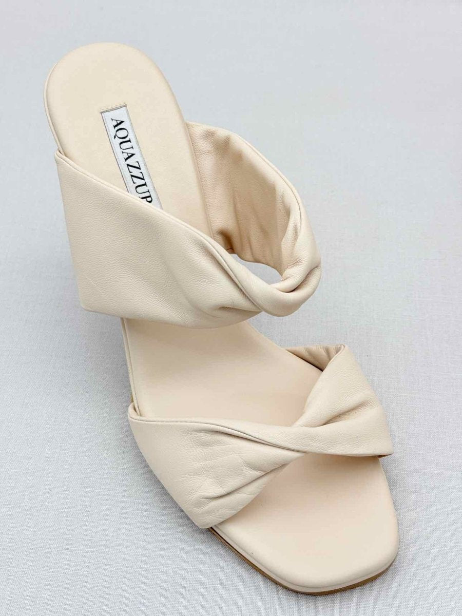 Pre-loved AQUAZZURA Twist Cream Size EU 41 Mules at Reems Closet