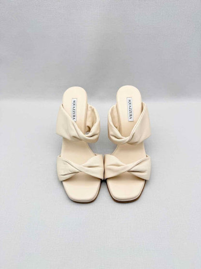 Pre-loved AQUAZZURA Twist Cream Size EU 41 Mules at Reems Closet