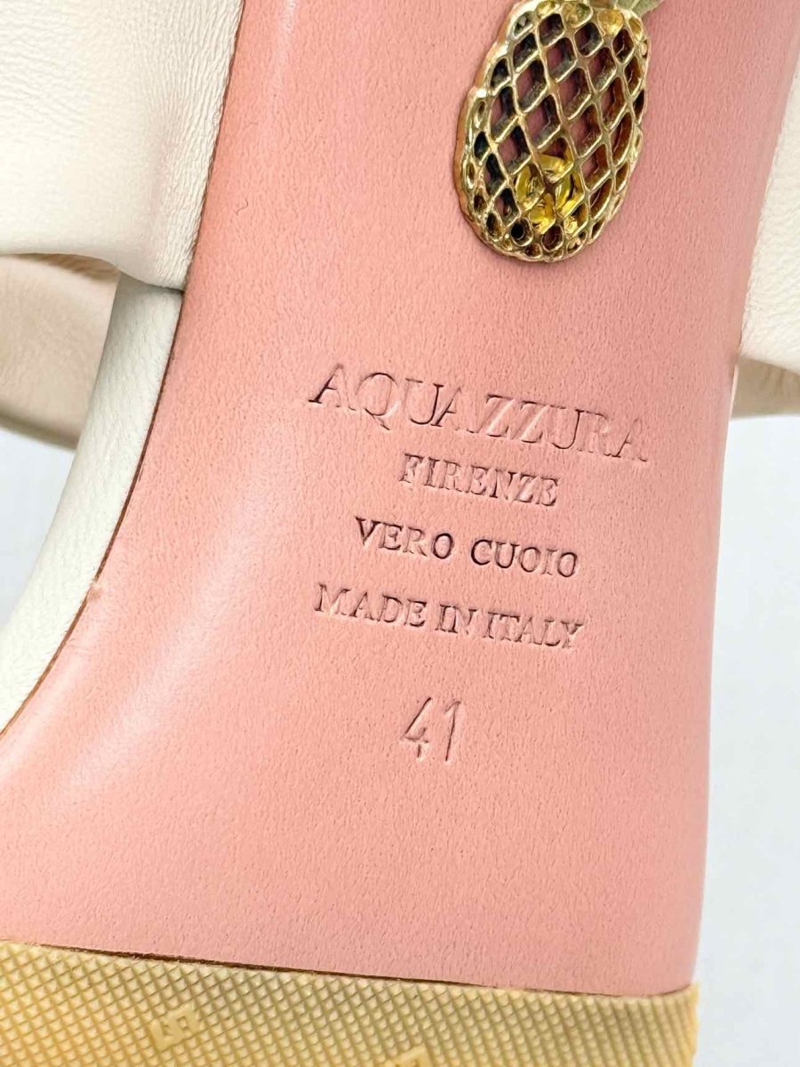 Pre-loved AQUAZZURA Twist Cream Size EU 41 Mules at Reems Closet