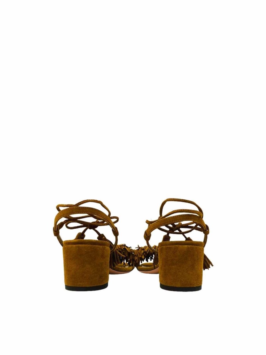 Pre - loved AQUAZZURA Wild Thing Brown Size EU 36.5 Heeled Sandals at Reems Closet