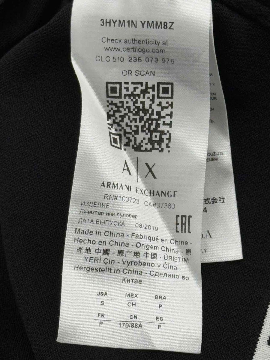 Pre - loved ARMANI EXCHANGE Black Size Small Top at Reems Closet