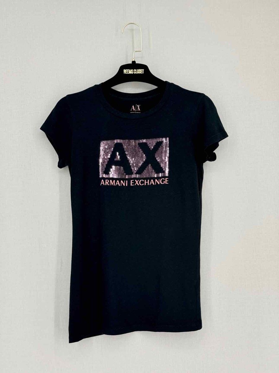 Pre-loved ARMANI EXCHANGE Black Size XSmall T-shirt at Reems Closet