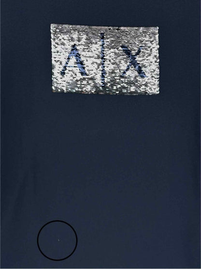 Pre-loved ARMANI EXCHANGE Navy Blue Logo Size Small T-shirt at Reems Closet
