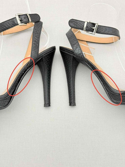 Pre-loved ARMANI JEANS Black Textured Size EU 38 Heeled Sandals at Reems Closet