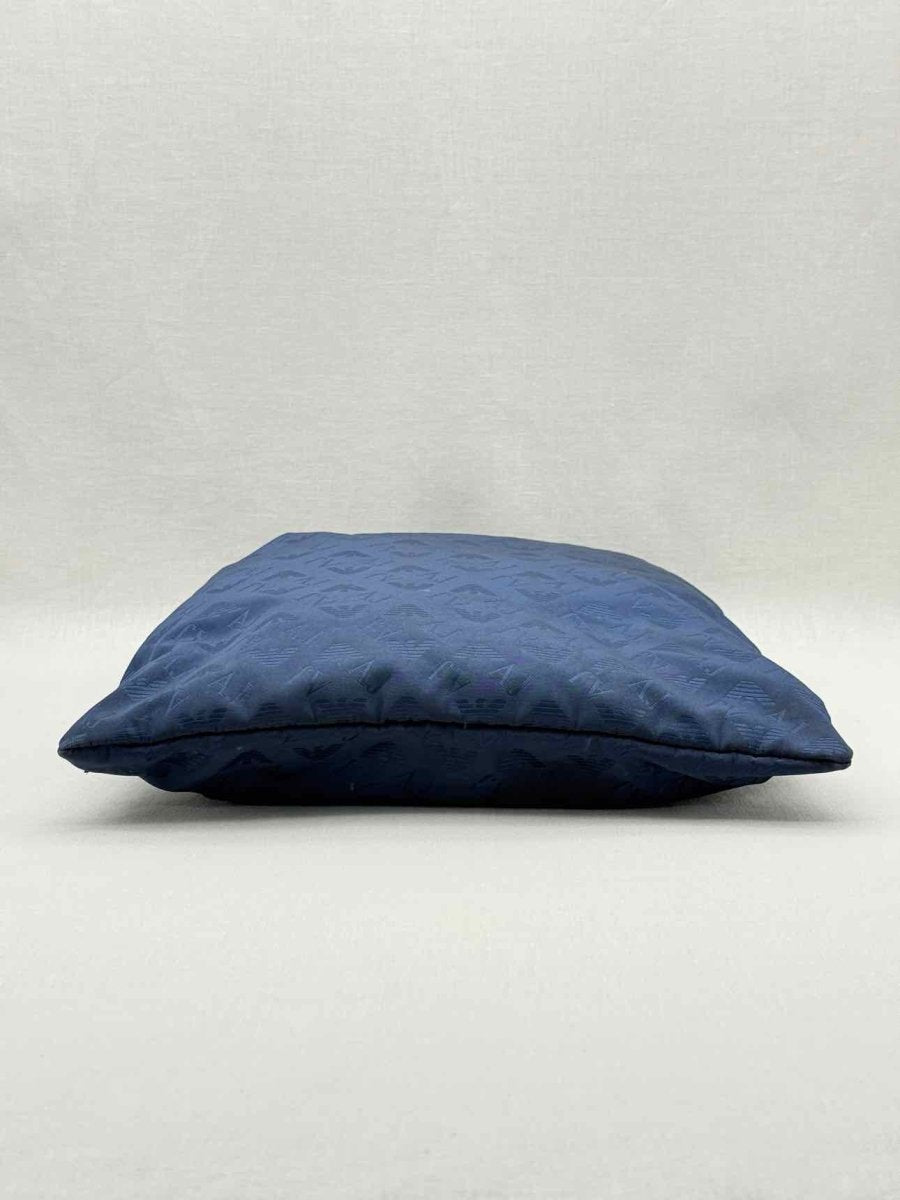 Pre - loved ARMANI JEANS Blue Monogram Tote Bag at Reems Closet