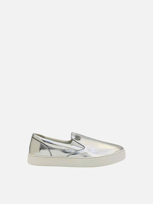 Pre - loved ARMANI JEANS Mirror Silver Sneakers at Reems Closet