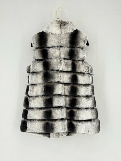 Pre - loved ARTTICO Fur Grey & Black Size Small Gilet at Reems Closet