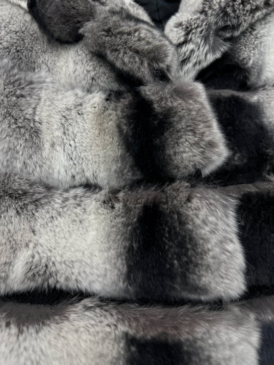 Pre - loved ARTTICO Fur Grey & Black Size Small Gilet at Reems Closet