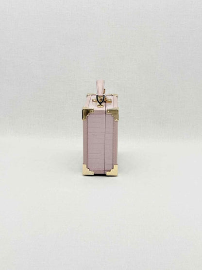 Pre - loved ASPINAL OF LONDON Lilac Crocodile print Top Handle at Reems Closet