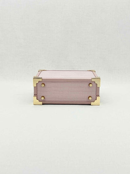 Pre - loved ASPINAL OF LONDON Lilac Crocodile print Top Handle at Reems Closet