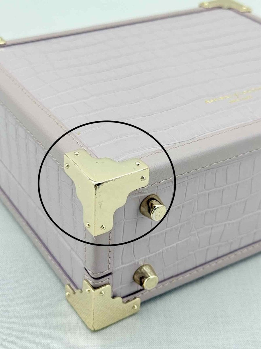 Pre - loved ASPINAL OF LONDON Lilac Crocodile print Top Handle at Reems Closet