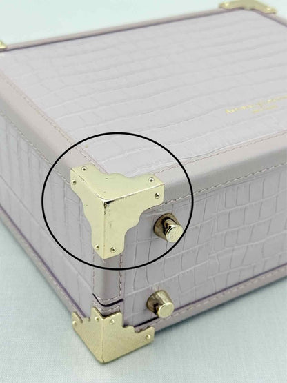 Pre - loved ASPINAL OF LONDON Lilac Crocodile print Top Handle at Reems Closet