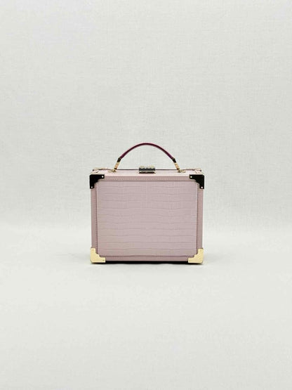 Pre - loved ASPINAL OF LONDON Lilac Crocodile print Top Handle at Reems Closet