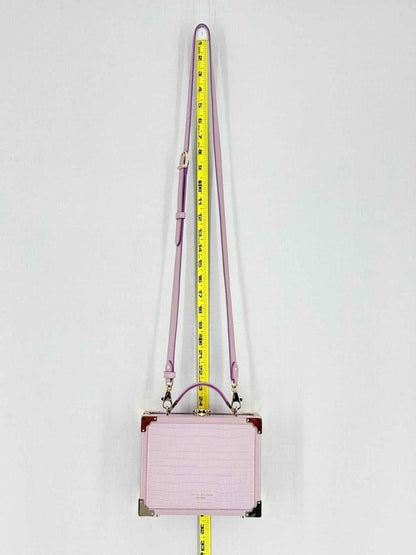 Pre - loved ASPINAL OF LONDON Lilac Crocodile print Top Handle at Reems Closet