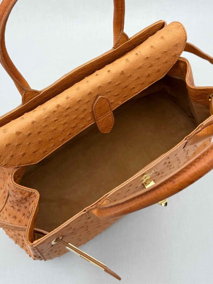 Pre - loved ASPREY 1781 Tan Top Handle at Reems Closet