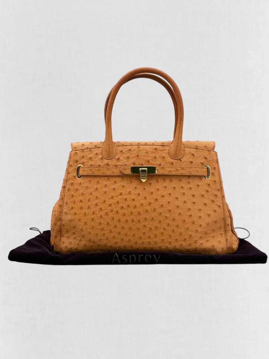 Pre - loved ASPREY 1781 Tan Top Handle at Reems Closet